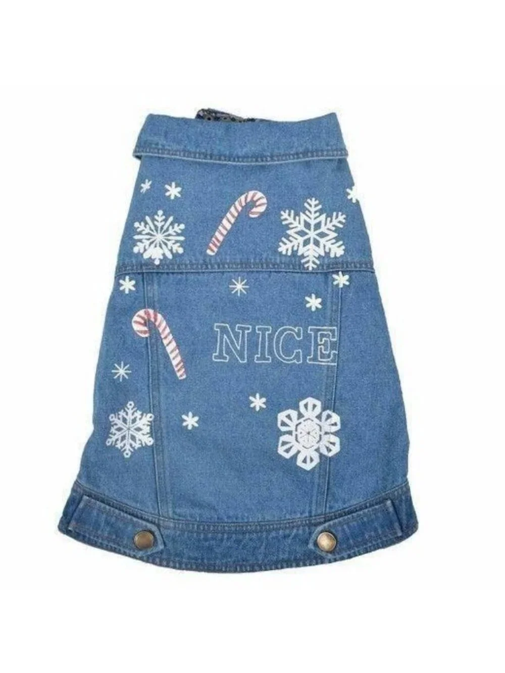 Ugly Denim Dog Pet Vest Blue Wondershop Christmas Winter Sweater Costume XL